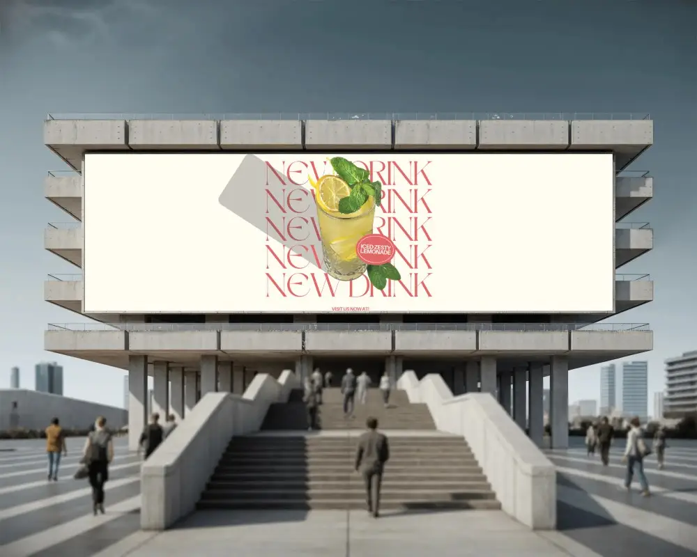 Urban High Traffic Billboard Mockup For Commercial Advertisement Display Outdoor