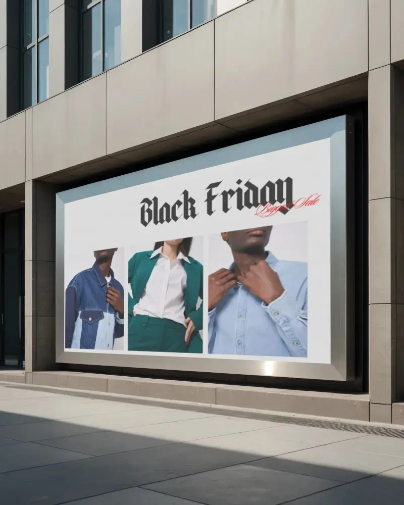 Promotional Urban Billboard Mockup Street View Advertisement Empty Template