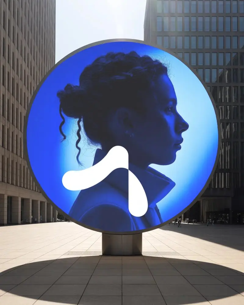 Modern Round Billboard Mockup In Urban Setting For Advertising And Brand Promotion