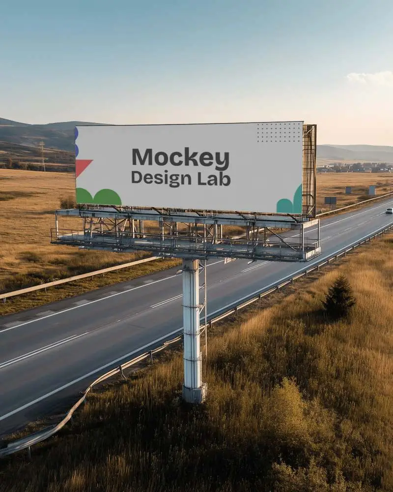 Highway Billboard Mockup For Advertising Campaigns High Visibility Outdoor Promotion Space
