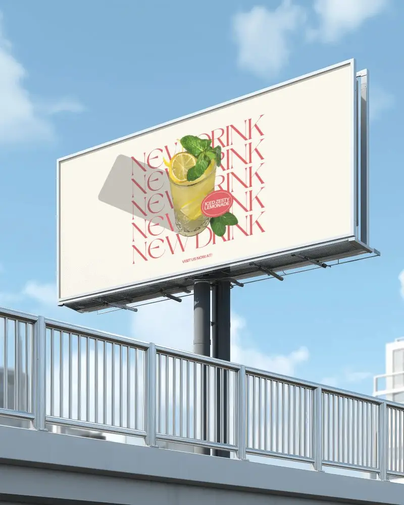 Modern Billboard Mockup Structure Urban Environment Highway Promotion Blank Advertising Space