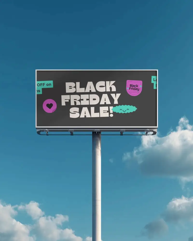 High Rise Billboard Mockup Standing Alone With Minimalist Atmosphere