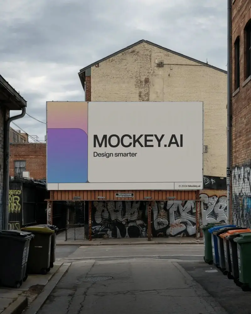 Urban Street Alley Billboard Advertisement Mockup For Business Promotion And Marketing