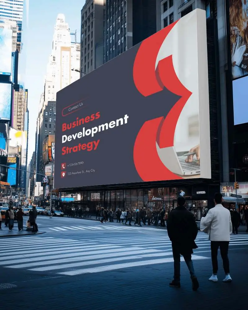 City Center Billboard Mockup Your Message Here On A Busy Intersection