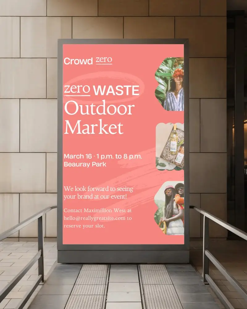 Vertical Outdoor Advertising Billboard In High Traffic City Location Ready For Commercial Use