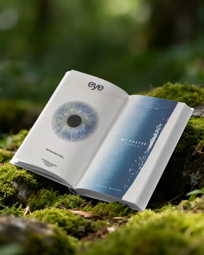 Blank Open Book Mockup On Natural Mossy Forest Floor For Environmental Themed Projects