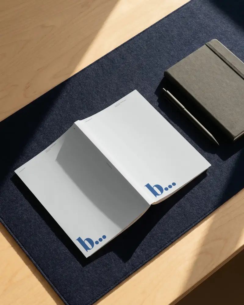 Clean Minimalist Book Mockup On Dark Textured Surface For Branding Designs And Presentations