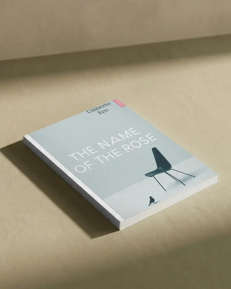 Hardcover Book Mockup With Textured Cover And Shadow Effects For Design Presentation