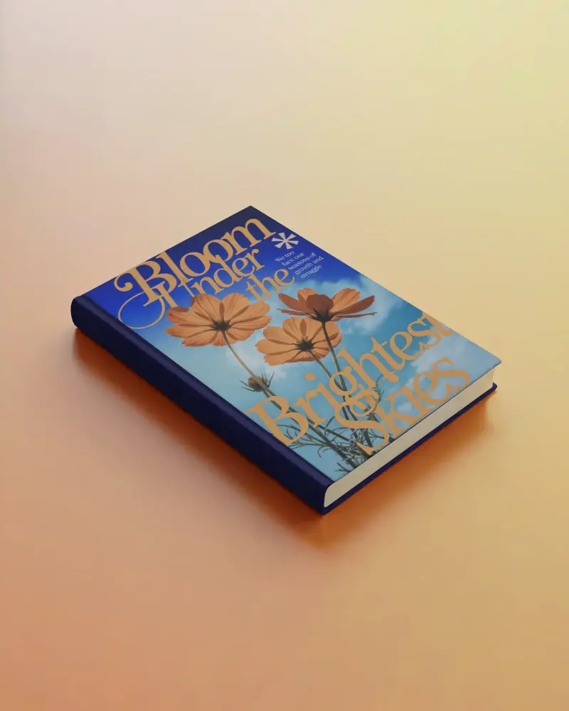 Hardcover Book Mockup Angled View On Smooth Flat Surface For Design Presentation
