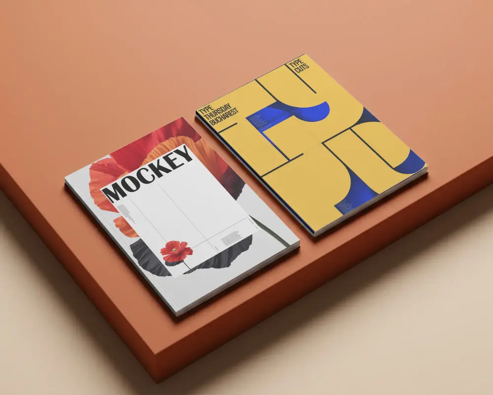 Sleek Closed Book Mockup Angled View For Modern Print Material Showcase