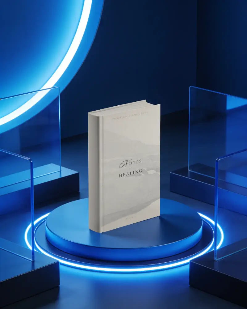 Modern Digital Book Mockup With Glowing Ring And Transparent Frames For Showcasing Designs
