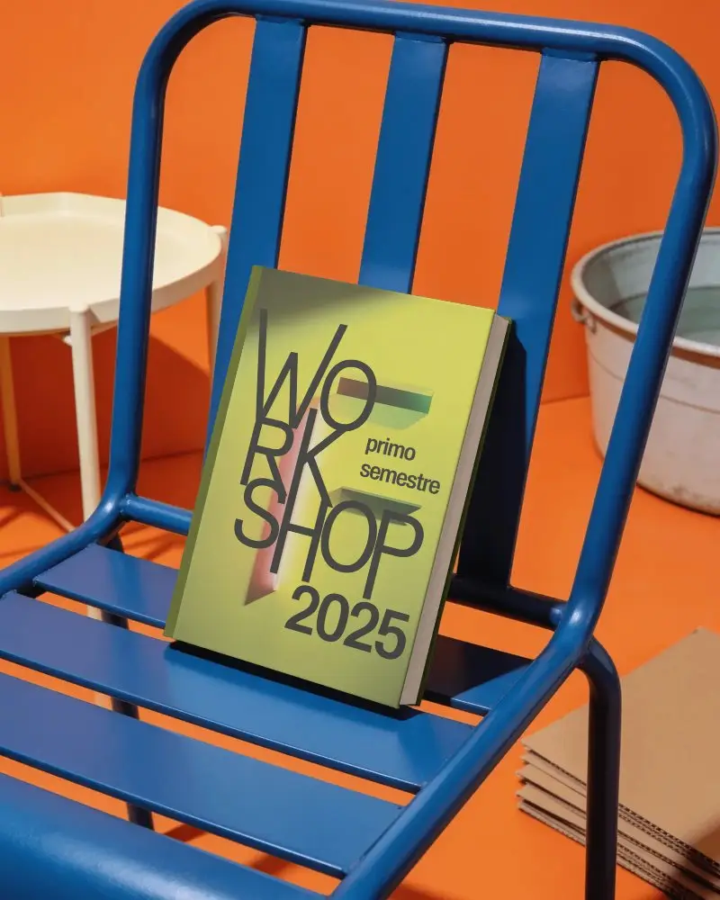 Hardcover Book Mockup On Metal Chair For Modern Minimalist Ebook Design Presentation