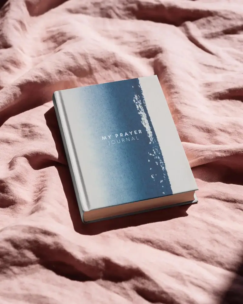 Hardcover Book Mockup On Soft Textured Fabric Background Blank Cover Design Template