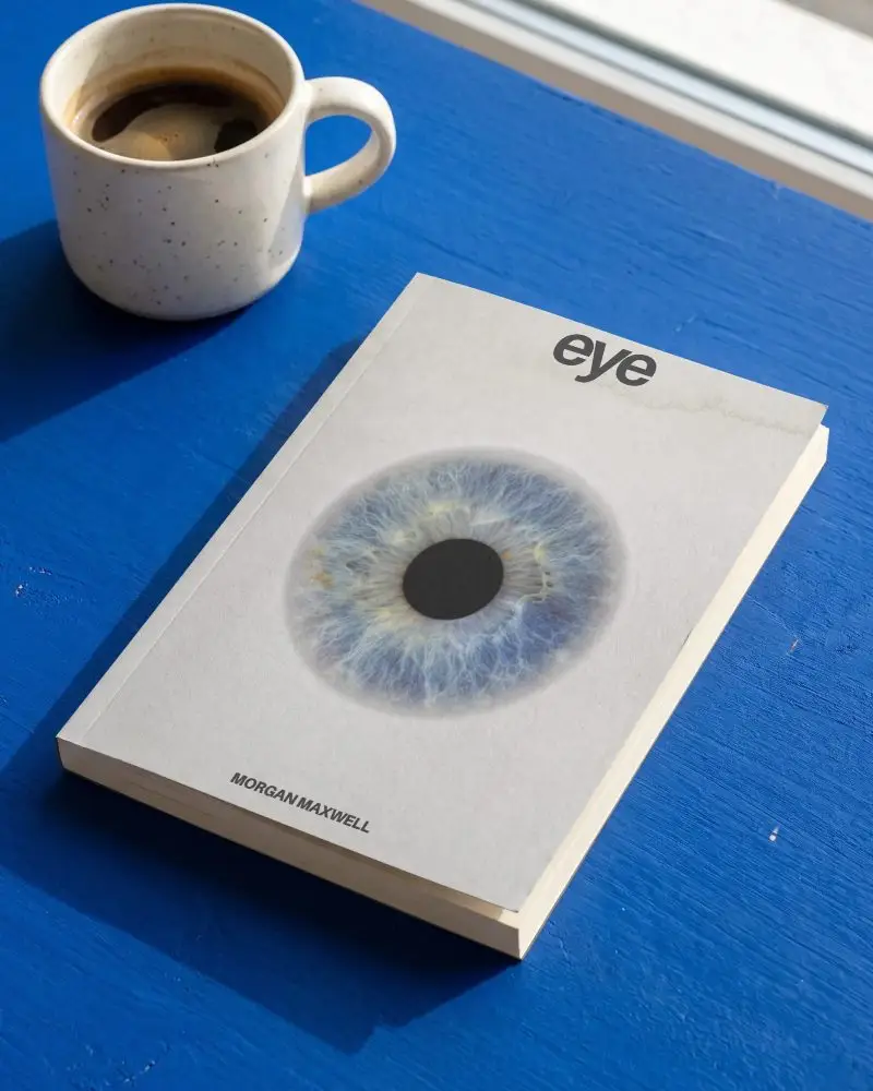 Minimalist Book Mockup For Design Presentation With Coffee Cup On A Vibrant Table