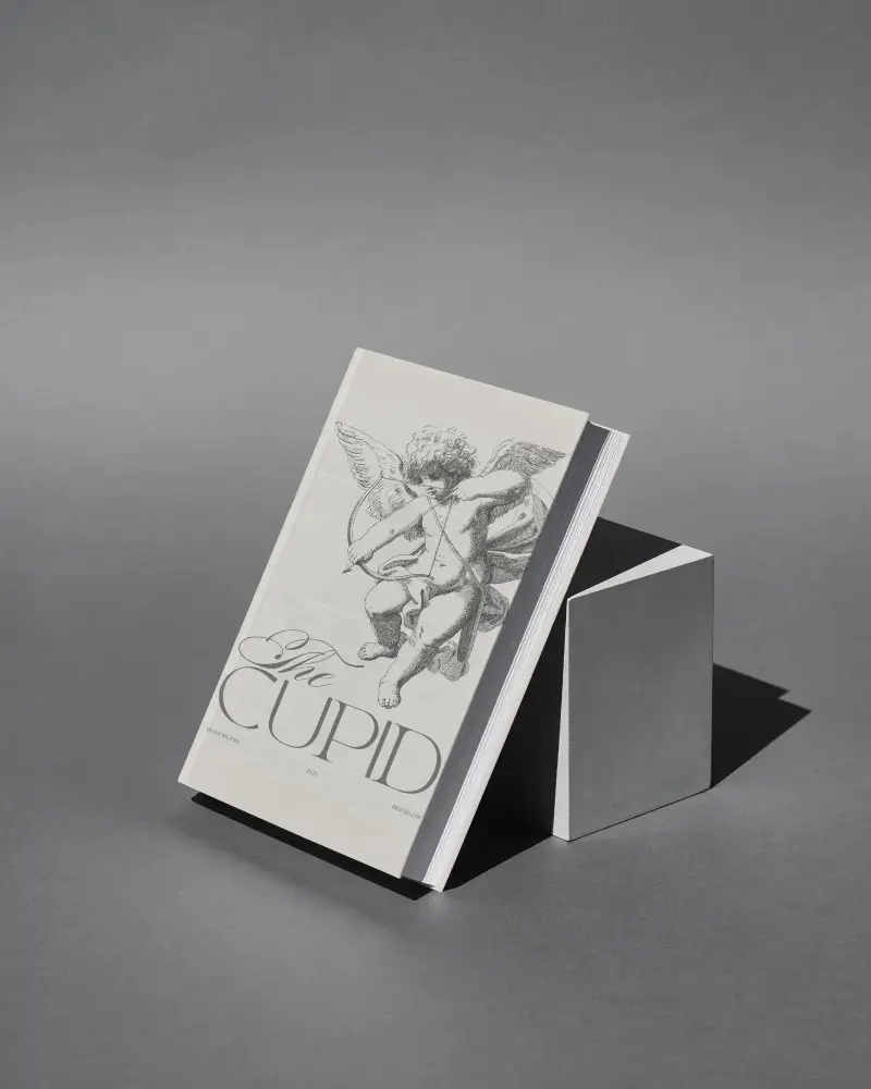 Clean Minimalist Hardcover Book Mockup On Solid Background For Design Presentation