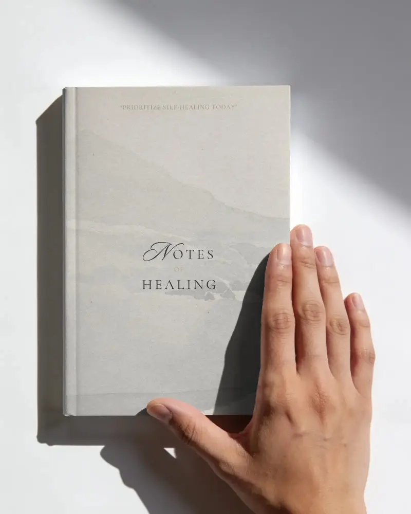 Minimalist Hardcover Book Mockup Showing Nice Hand Shadow And Clear Cover Space