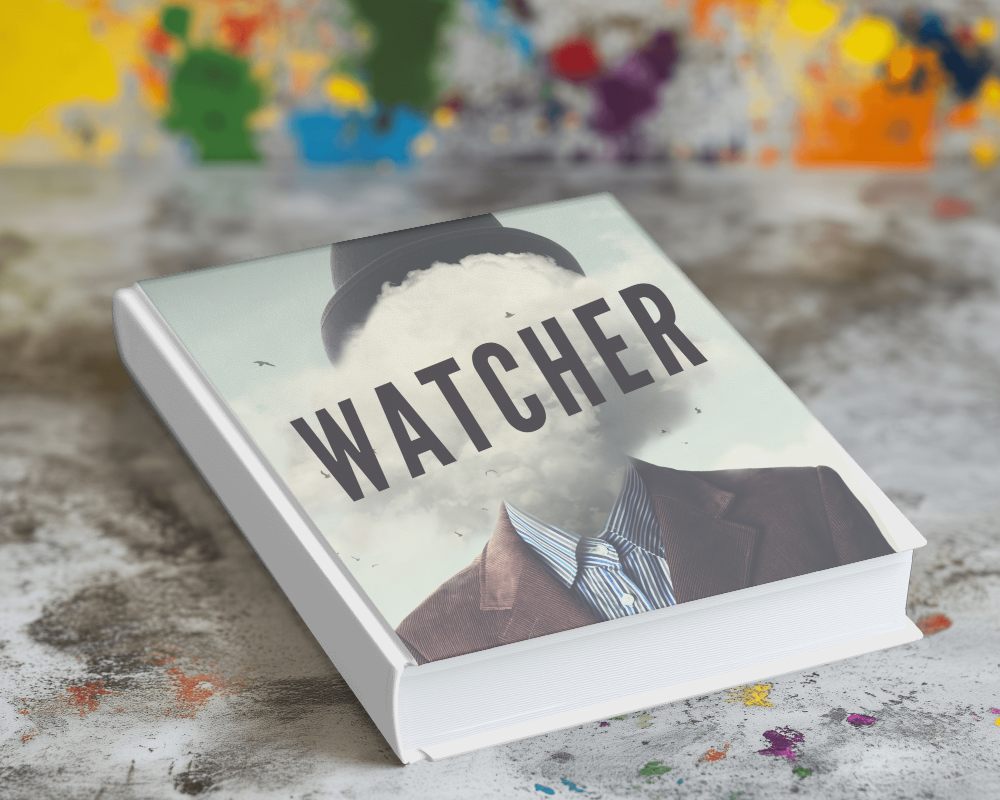 Artistic Desk Book Mockup Creative Paint Splatter On Concrete