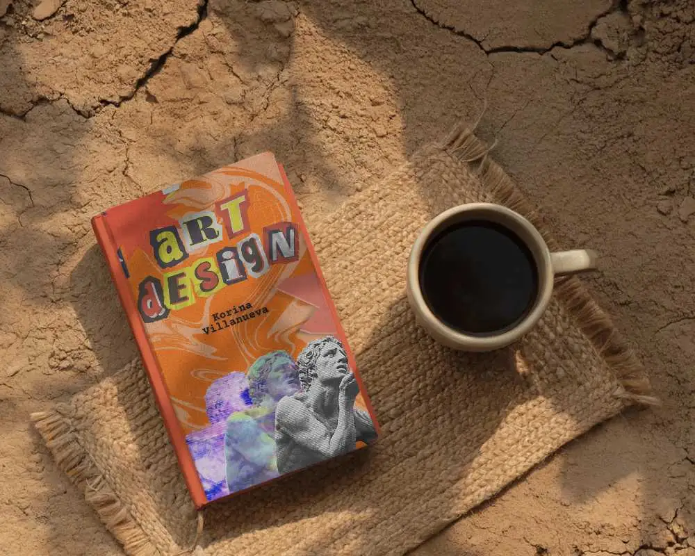 Outdoor Moment Book Mockup On Woven Mat Over Earthy Surface Cozy Scene With Subtle Shadow Texture