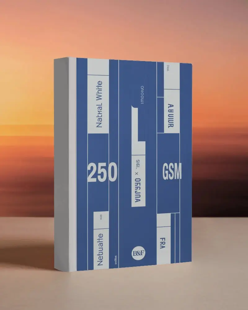 Upright Hardcover Book Mockup On Neutral Surface With Warm Sunset Gradient Background Soft Lighting For Calm Mood