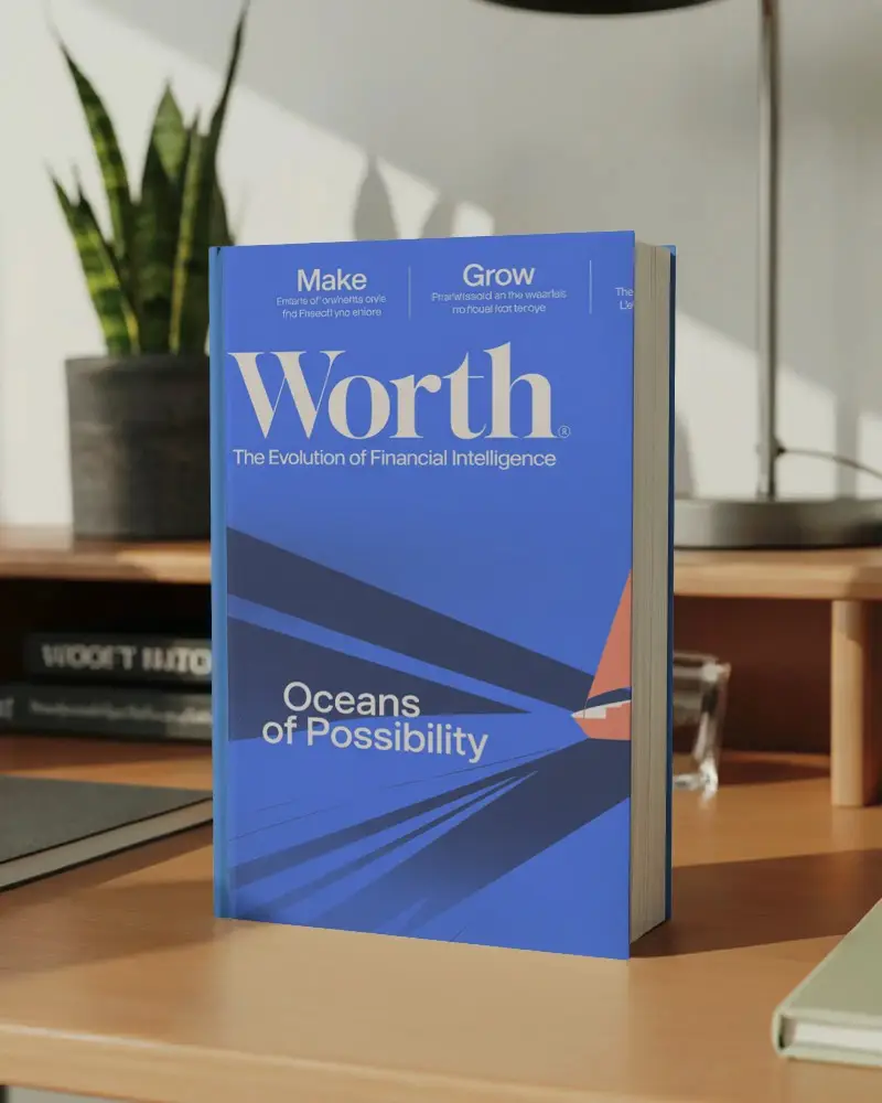 Upright Book Cover Mockup On Office Desk Scene With Plant And Lamp In Soft Daylight And Shadows