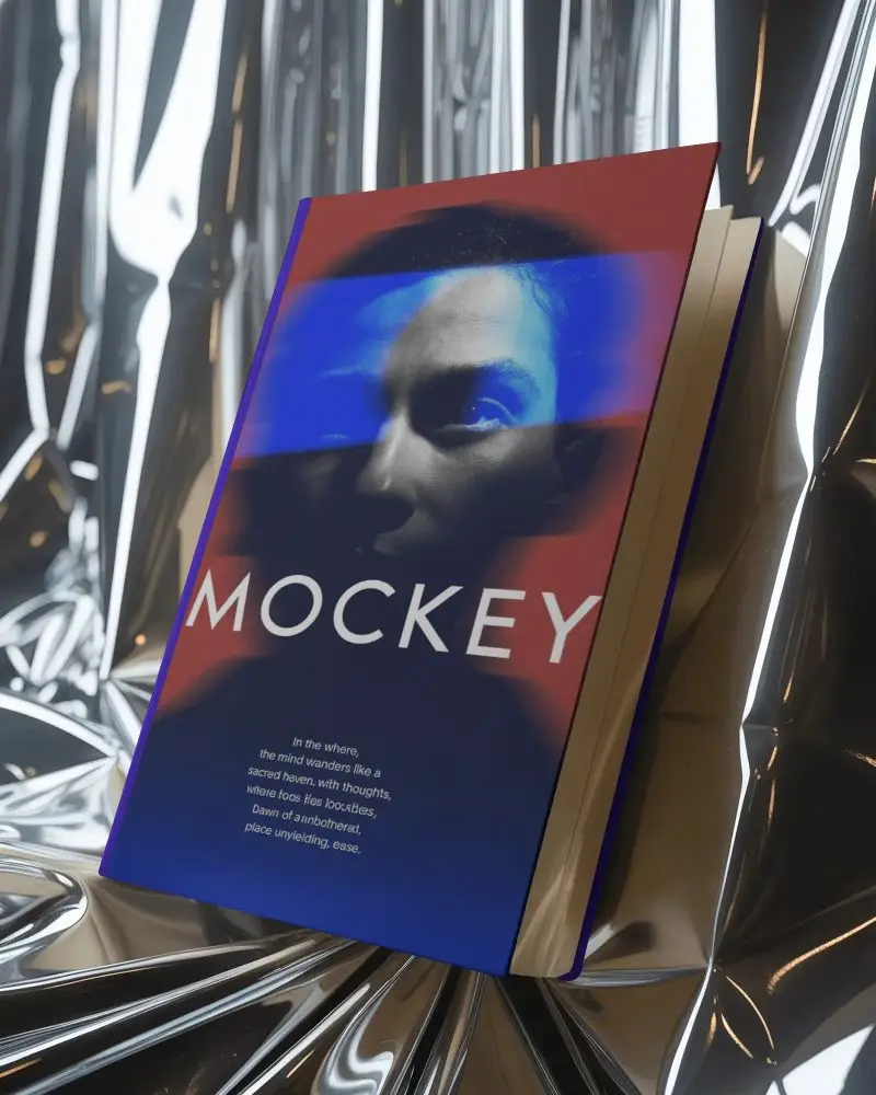 Hardcover Book Mockup In Modern Abstract Background High Resolution For Publishing