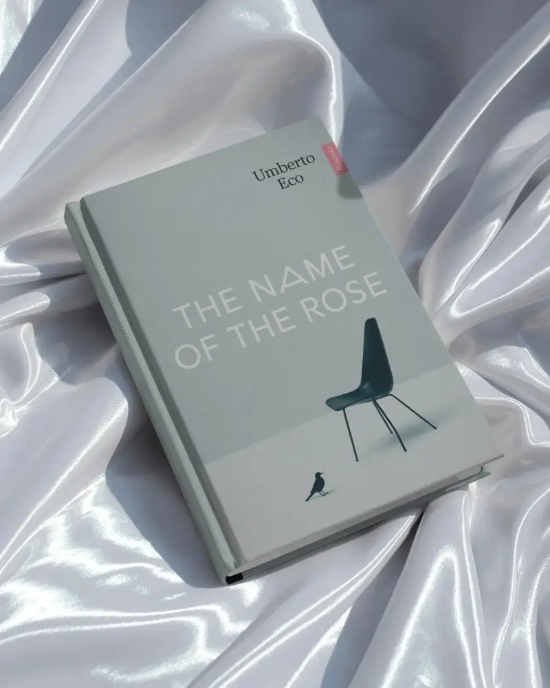 Hardcover Book Mockup On Satin Fabric For Minimalist Book Display