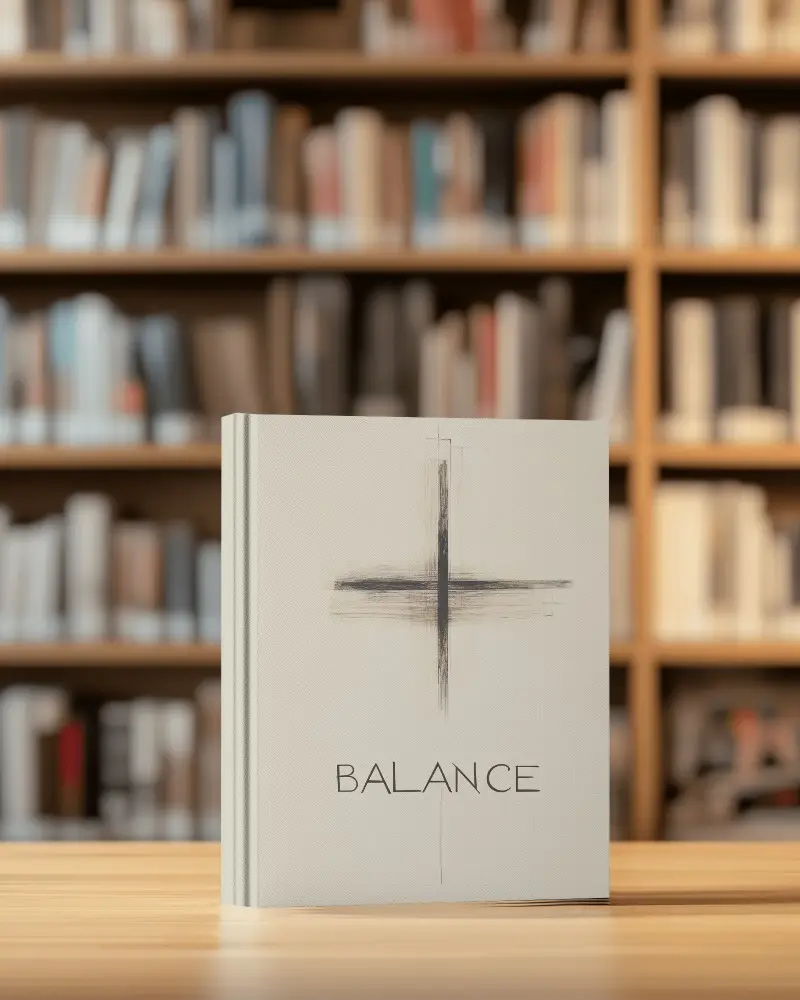 White Cover Book Mockup In Traditional Library Setting With Bookshelf Background