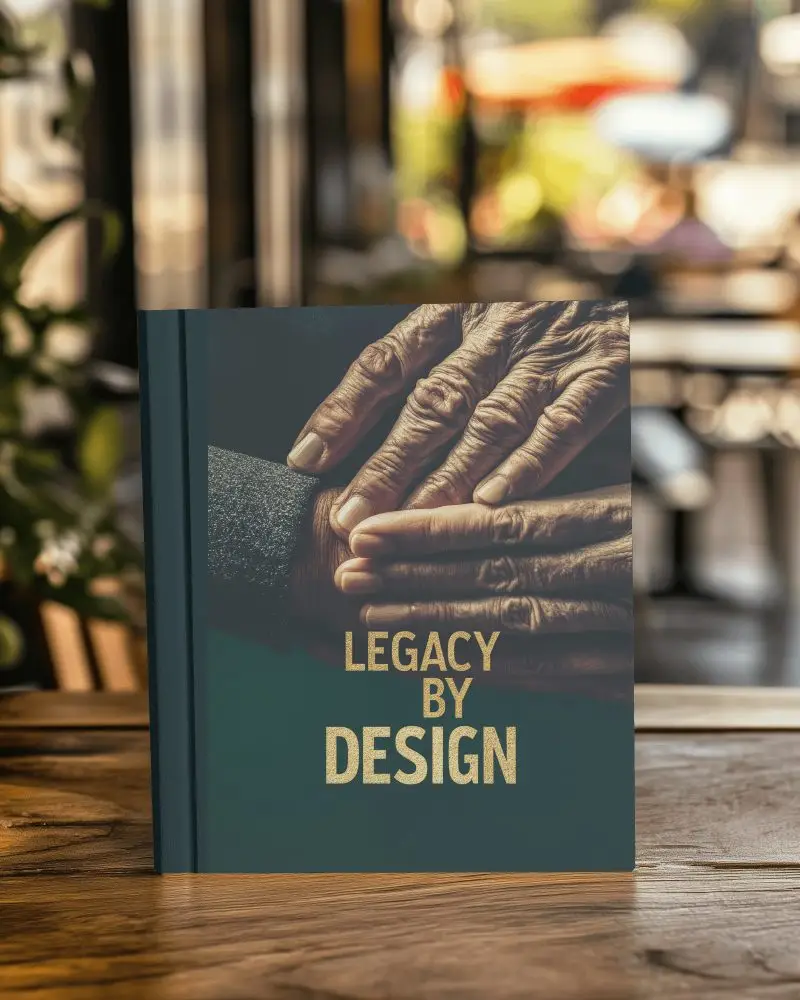 Blank White Hardcover Book Mockup On Wooden Table Cafe Setting