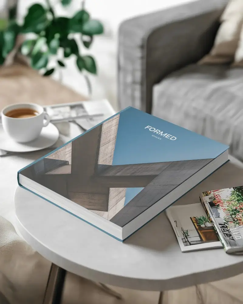 Stylish Book Mockup On Sleek Marble Surface With Coffee Cup And Lifestyle Magazines
