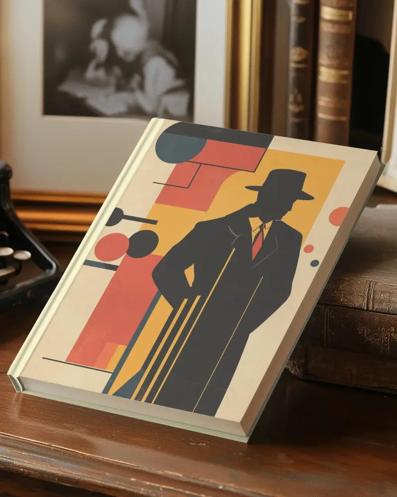 Classic Book Mockup On Wooden Desk With Vintage Books And Soft Lighting Effect