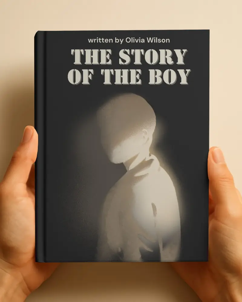 Front View Book Mockup Held In Hands Against Warm Beige Background Clean And Minimal Layout