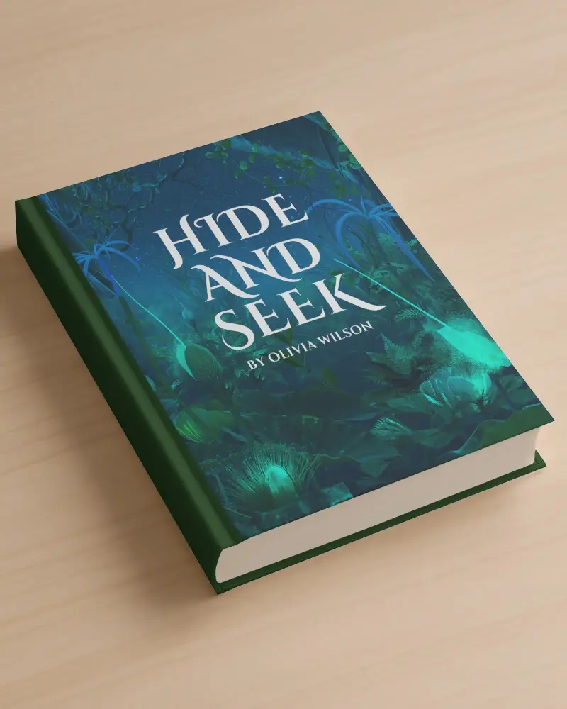 Angled Book Mockup On Light Wooden Table White Hardcover Clean And Minimal Top Down View