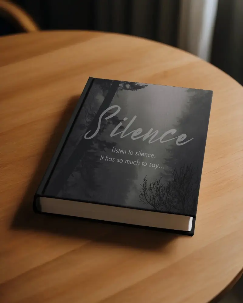 Hardcover Book Mockup On Wooden Table Soft Window Light Warm Interior Editorial Setting