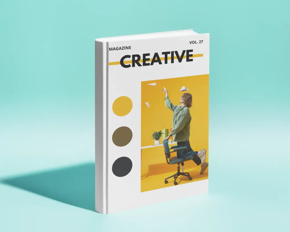 Standing Book Mockup On Light Aqua Surface Soft Directional Lighting Elevated Clean Design