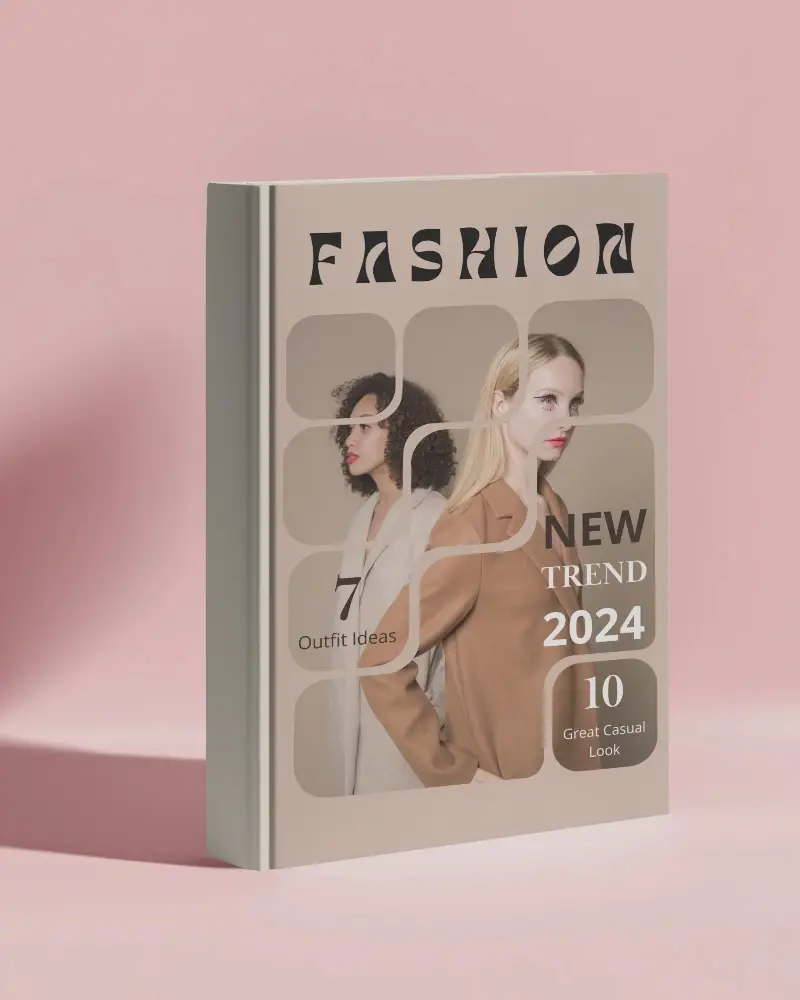 Pastel Pink Studio Book Mockup Hardcover Front Facing Blank White Cover Design Ready