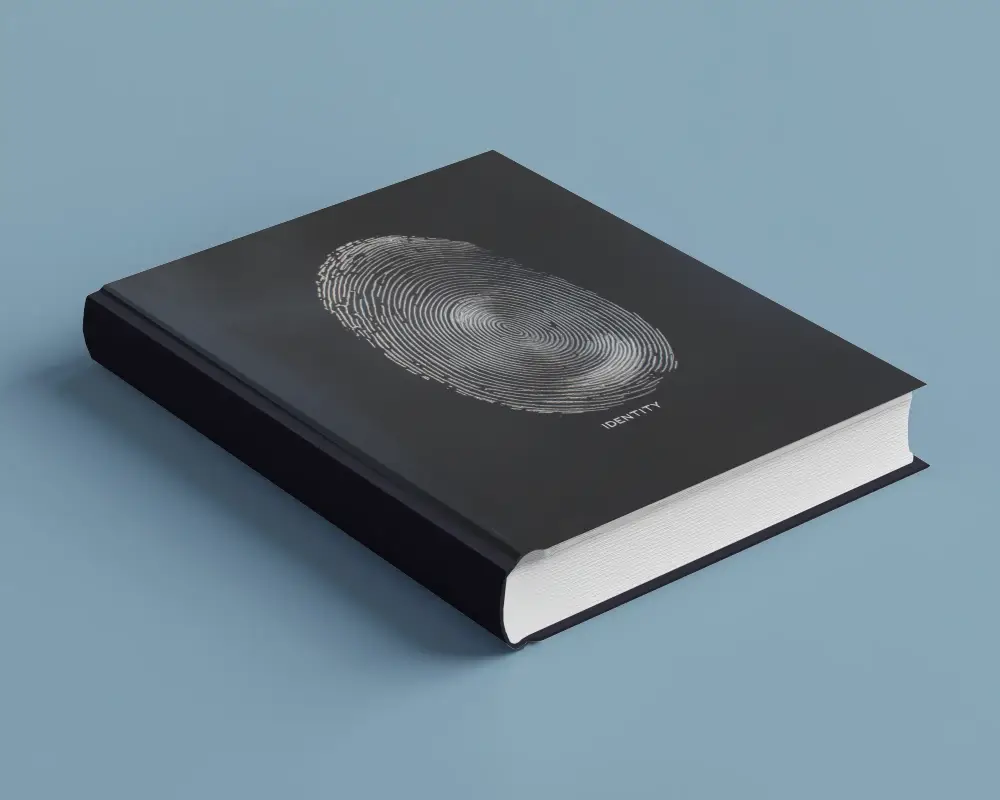 Hardcover Book Mockup Angled View On Pastel Blue Background