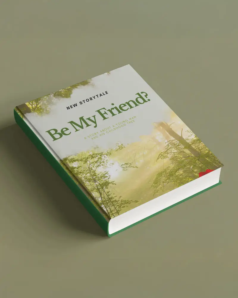 Hardcover Book Mockup Angled View On Olive Green Background