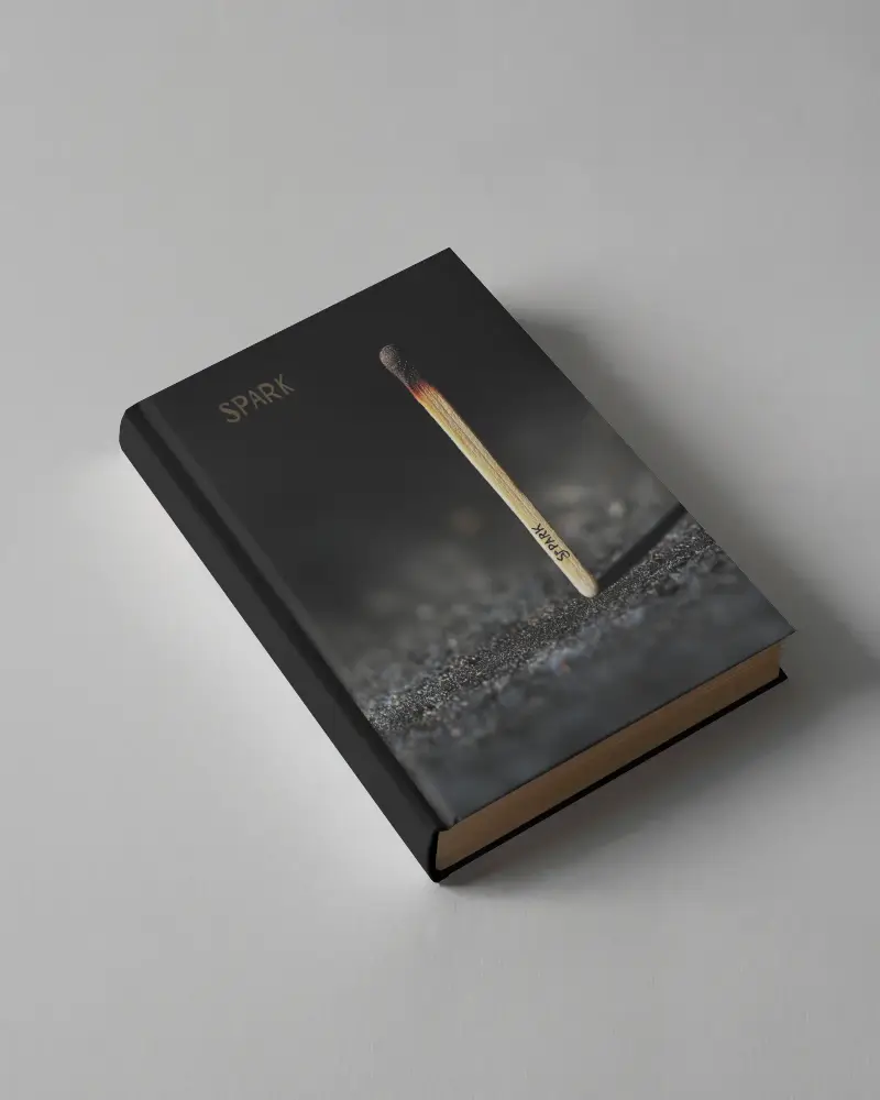 Book Mockup Angled Top View White Hardcover On Light Grey Background Soft Lighting Minimal Publishing Design Template