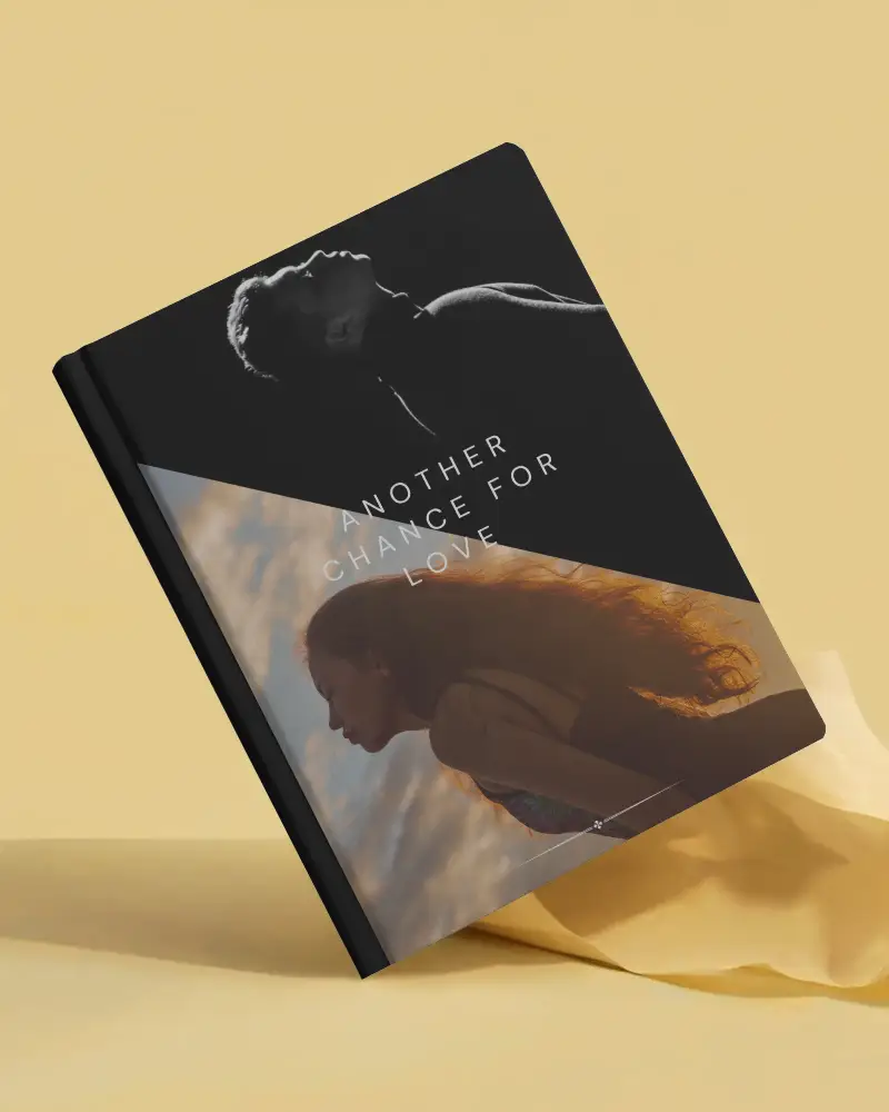 Book Mockup In Balancing Angle On Crumpled Yellow Paper Soft Pastel Background Modern Editorial Showcase Light Shadow Play
