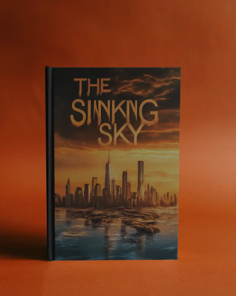 A4 Book Mockup In Front Facing View On Deep Orange Surface With Bold Gradient Background Clean Lighting Hardcover Texture Highlighted