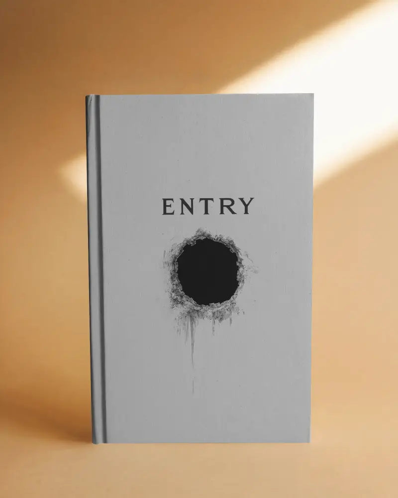 A4 Book Mockup Upright On Warm Tan Surface With Dramatic Sunbeam Soft Shadow Gradient Minimal Backdrop Hardcover Focus