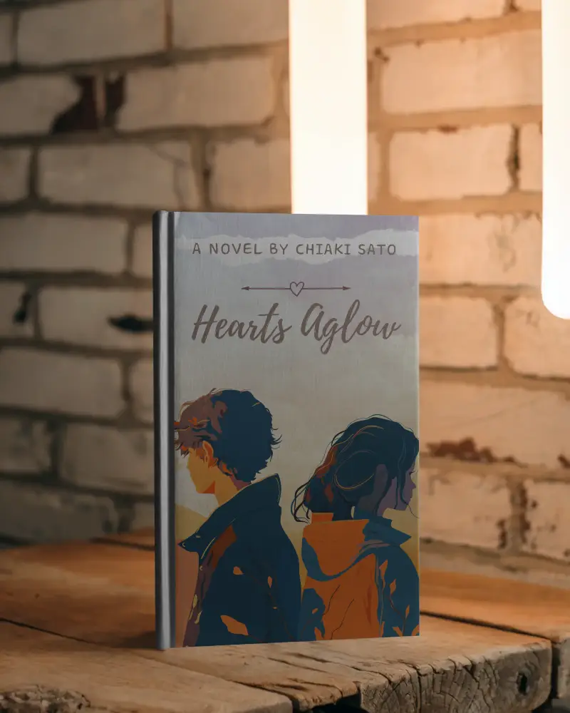 A4 Book Mockup On Rustic Wooden Surface Against Exposed Brick Wall With Warm Lighting Cozy And Industrial Ambience