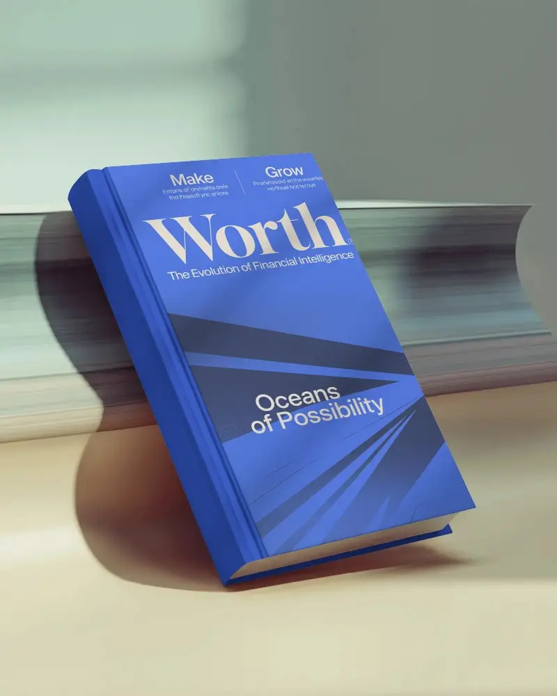 Hardcover Book Mockup Leaning Against Abstract Curved Backdrop With Sunlight And Soft Shadows