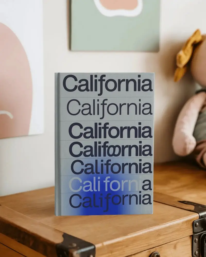 Children Room Book Mockup On Wooden Chest With Soft Toys And Wall Art Background