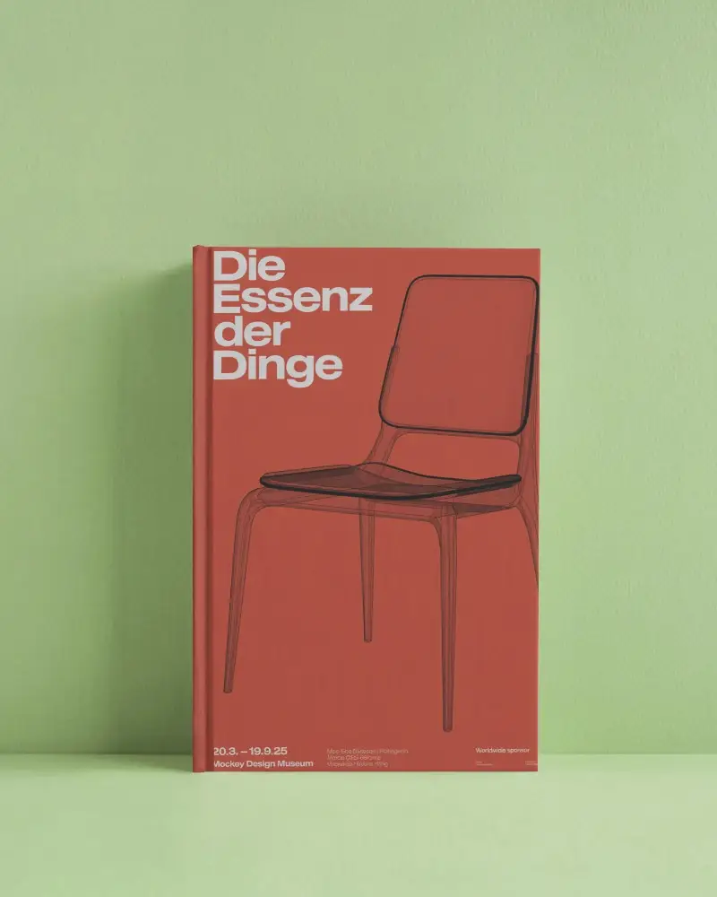 Upright Book Mockup On Pastel Green Textured Surface In Bright Clean Background