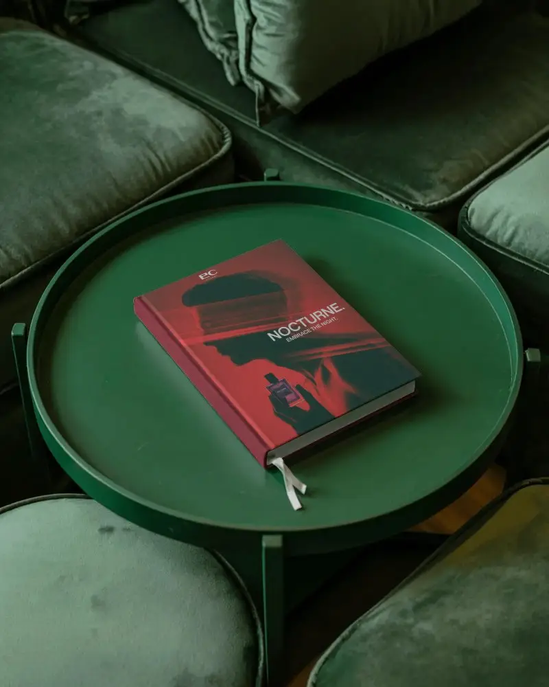 Modern Book Mockup For Readers And Authors On Stylish Lounge Sofa Setting