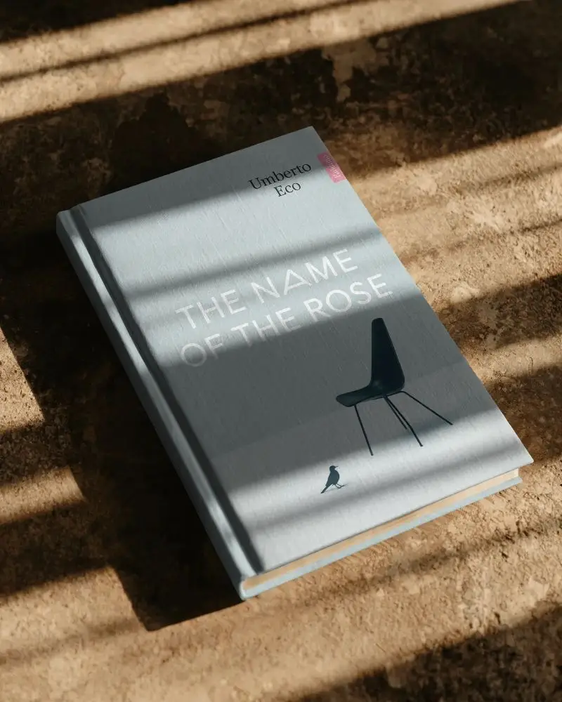 Realistic Hardcover Book Mockup Showing Shadow Patterns On Uneven Textured Background