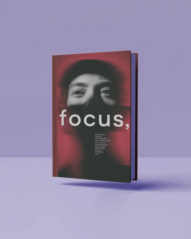 Floating Book Mockup On Pastel Purple Background With Clean Soft Shadow Floor