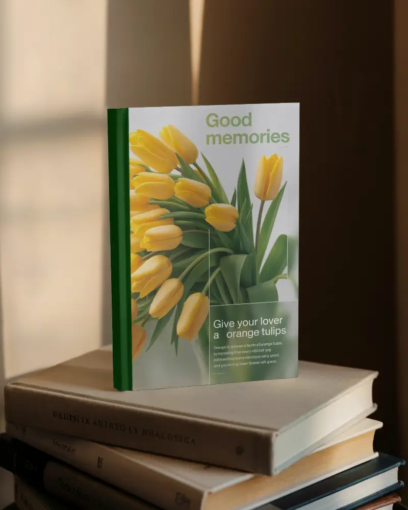 Stacked Book Mockup With Soft Shadows And Sunlight On Vintage Hardcover Collection