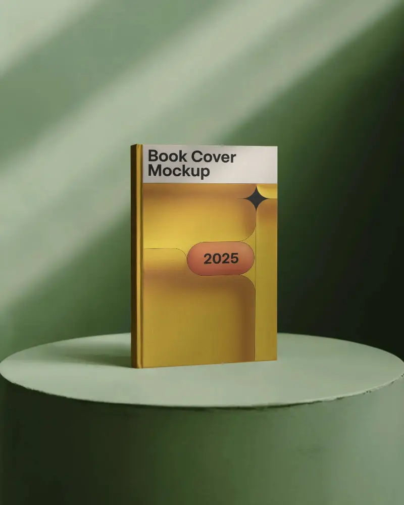 spotlit-book-mockup-on-green-podium-with-dark-gradient-wall-and-studio-shadow-light